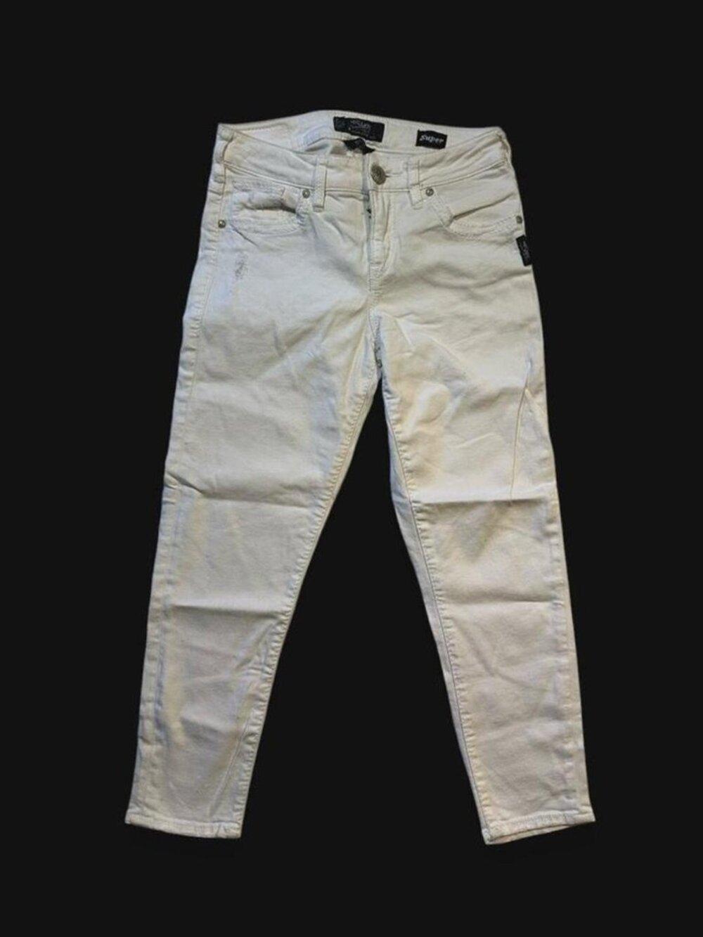 White High Rise High Capri / Cropped Jean
